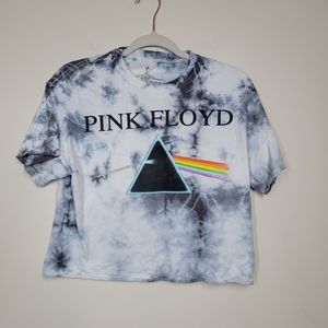 Pink Floyd cropped graphic tie dye band tee